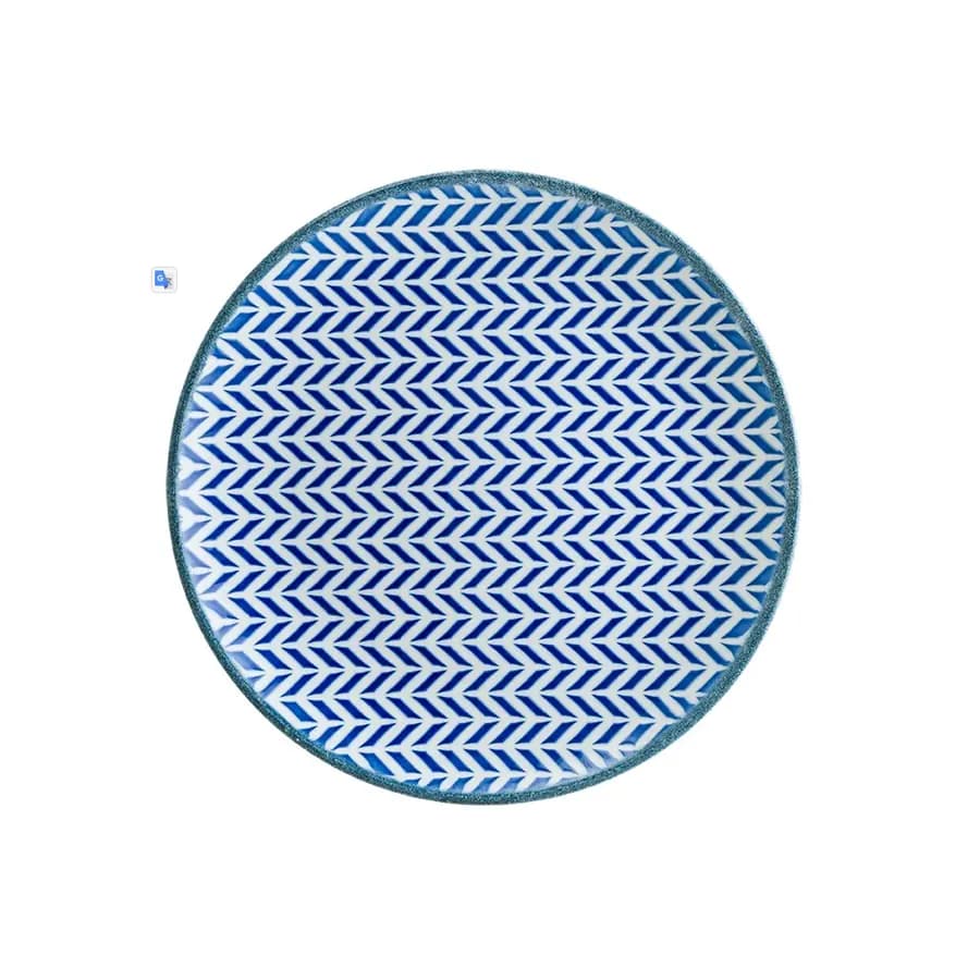 Assiette Plate Chevron Denim Gourmet 25 Cm