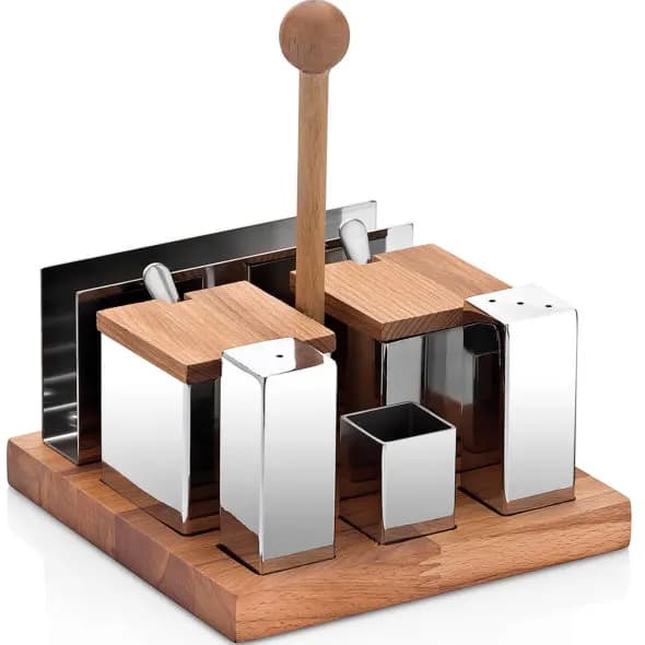 Ensemble De 6 Salines Carrées Et Épices (Mate Brillante)