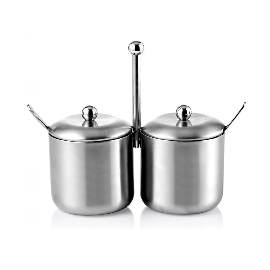 Ensemble De Pots À Épices Doubles En Acier